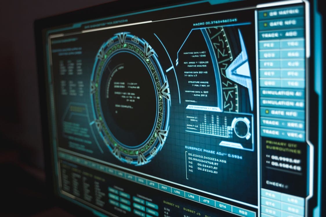 Close-up of system hacking code on screen